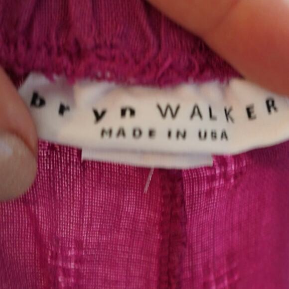Bryn Walker Elastic Waistband Cinched Hem Linen Pants Pink Womens Size 1X - Picture 6 of 8